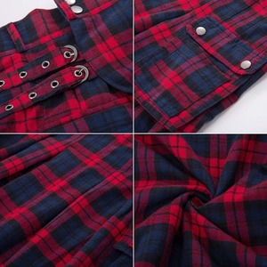 Kilt écossais traditionnel plissé en coton pour homme, motif écossais rouge et bleu, coupe classique, taille adulte, en stock - Product Image 4