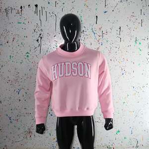 PINK <b>Mock</b> <b>Neck</b> Sweatshirt 100% Applique Embroidery wide <b>neck</b> Sweatshirt Finer Threads - Product Image 1