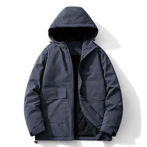 Chaqueta Casual Cortavientos para Hombre, con Cremallera Completa, Capucha Personalizada, Ajuste Holgado, Tejido Burbuja, Teñida, para Invierno y Actividades al Aire Libre - ¡Oferta Especial! - Product Image 2