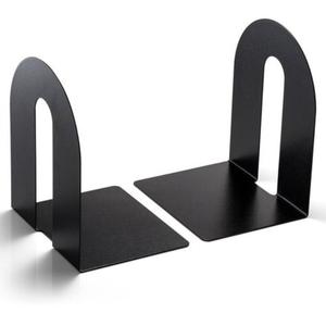 Sujetalibros elegantes de metal gris para decoración moderna del hogar, estabilizador de estantería, soporte decorativo para libros, par - Product Image 4