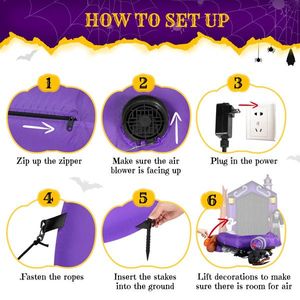 Gonfiabile Gigante da 3 Metri a Tema Halloween: Castello, Arco e Fantasma Spaventoso per Decorazioni Esterne di Giardini e Feste - Product Image 6