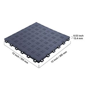 Piastrelle Incastrabili per Pavimento Garage 12x12 0.53in Confezione da 25 Antiscivolo Doppio Lato in PP Facili da Pulire - Product Image 1