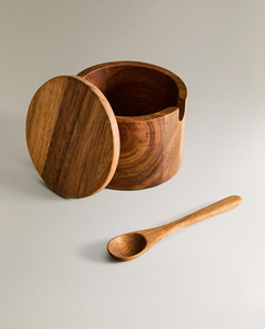 Boîte à sel et à sucre en bois d'acacia faite à la main pour la cuisine – Meilleure vente, très demandée - Product Image 2