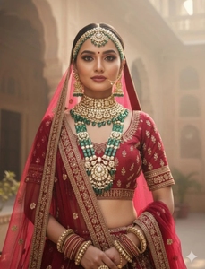 Lehenga Choli en soie semi-cousu pour femme KV, collection automne, broderie ruban, design de créateur, idéal pour mariée (rose) - Product Image 4