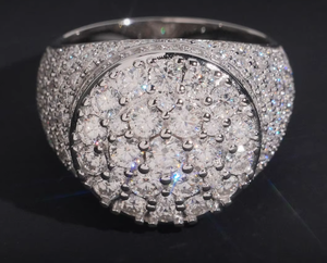 925 <b>Silver</b> Rhodium Plated Color Moissanite Oval Round Cushion Cross Micro Pav Wedding <b>Statement</b> <b>Ring</b> for Women - Product Image 3