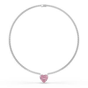 Luxeshine 24.76 CARAT Lab Grown Heart and Round Brilliant Cut Diamond <b>Necklace</b> for Women Luxury IGI Certified - Product Image 3