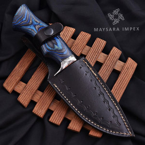 Couteau de chasse de poche forgé à la main sur mesure avec manche et étui en Pakkawood de haute qualité, couteau de camping extérieur, outil EDC - Product Image 4