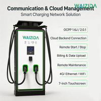 Station de recharge rapide DC pour véhicules électriques 60-240 kW, sur pied, double connecteur CCS1 CCS2 GB/T NACS OCPP1.6J RFID QR IP54, usage commercial extérieur