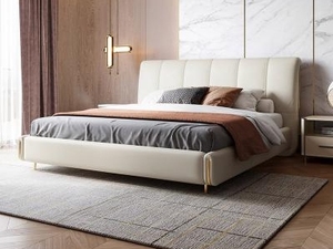 Soft Fabric <b>Bed</b> Multi-sizes High-quality Upholstered <b>Bed</b> <b>Frames</b> Made in Vietnam Durable Design Customized Color - Product Image 3