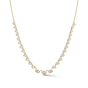 Collar de cadena para suéter con diamantes cultivados en laboratorio al por mayor, corte esmeralda Riviera, oro de 14K, proveedor de joyería de lujo, OEM ODM, moderno, IGI - Product Image 1