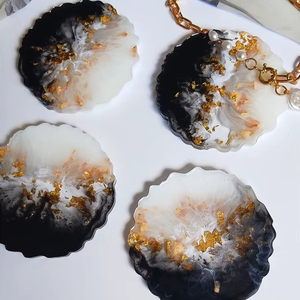 Sous-verres en résine de luxe faits à la main personnalisés tampons carrés de couleur personnalisables pour ensemble de Table de cuisine meilleur sous-verre promotionnel - Product Image 3