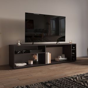Mobile TV Suxta da 160 cm con Tre Ripiani Aperti, Tre Scomparti per Bottiglie e Gestione Cavi, Ideale per Soggiorno o Sala TV - Product Image 1