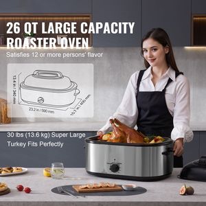 Forno Elettrico per Arrosto di Tacchino da 26 QT con Coperchio Autoriscaldante e Funzione Scongelamento e Mantenimento Calore - Forno da Banco 1450W - Product Image 2