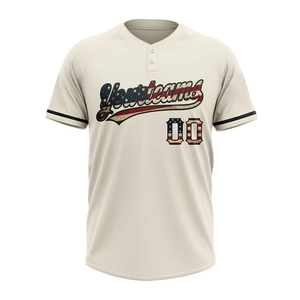 Camiseta de Béisbol Personalizada al por Mayor, Cuello en V, Impresión por Sublimación, Duradera, Transpirable, Ligera, con Dos Botones - Product Image 1