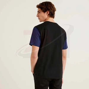 Camisetas lisas 100% algodón para hombre, temporada de verano, en tres colores, personalizadas, con logotipo de marca impreso, tela de peso medio. - Product Image 3