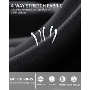 Pantaloni Cargo da Uomo Leggeri, ad Asciugatura Rapida, Impermeabili, con 6 Tasche, Elasticizzati, per Lavoro, Pesca, Viaggi, Escursionismo e Attività all'Aperto - Product Image 3