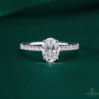 Bague de fiançailles de luxe personnalisée en or avec diamant blanc ovale de 1,05 carat certifié IGI, cultivé en laboratoire, style pétale solitaire, pour mariée