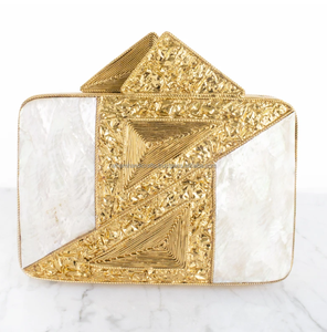 Artisanat de luxe Sac à main en laiton et MOP pour femmes avec détails en mosaïque pour les fêtes de mariage Sac à main au prix le plus bas - Product Image 2