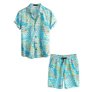 Ensemble tendance pour homme imprimé par sublimation : T-shirt oversize à manches courtes et short en mesh pour l'été - Product Image 1