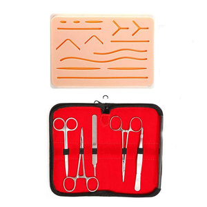 Complete Electric Suture Practice Kit Stainless Steel Instruments Pre-Cut Wounds <b>Pad</b> for Medical Veterinary Student Training - Product Image 4