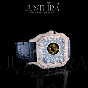 Premium Luxury Moissanite Quartz Stainless Steel Watch Antique Analog Silver <b>Case</b> Fashion Elegant Shimmering Brilliant Gemstones - Product Image 5