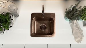 Fregadero de Cobre Puro Martillado para Cocina y Baño, Acabado Antiguo, Lavabo de Cobre Hecho a Mano, Herramienta de Limpieza para Cocina - Product Image 5