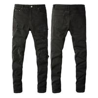 Pantalon en jean droit taille mi-haute pour homme, en mélange de coton confortable, délavé à la pierre, style streetwear tendance, décontracté et d'extérieur, vente en gros et personnalisable