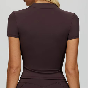 Top Corto Deportivo sin Mangas con Cierre y Logotipo Personalizado para Mujer, Chaqueta de Yoga Transpirable para Entrenamiento, Camiseta sin Mangas con Cierre - Product Image 3