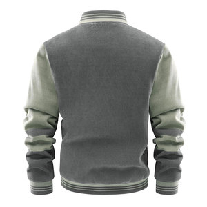 Men's Woolen Varsity <b>Jacket</b> Stand Collar Embroidered <b>Patch</b> Color Block Regular Fit Zipper Front Winter Outerwear Finished Quick - Product Image 5