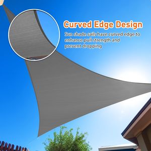 Voile d'ombrage triangulaire de 12 pieds pour jardins et patios extérieurs (HDPE gris foncé) - Product Image 4