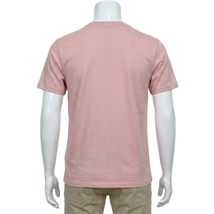 T-shirt à manches courtes pour homme, rose uni, col rond, coupe classique, tricoté, décontracté, tissu jersey 100% coton - Product Image 2