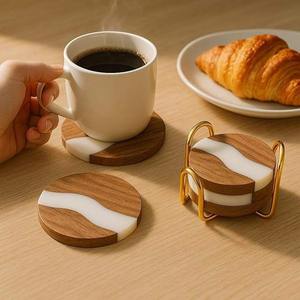 Sous-verres en bois personnalisés très demandés, sous-verres durables en bois naturel pour hôtel, disponibles au prix d'exportation - Product Image 1