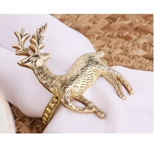 Gold Plated Custom Shape Eco-Friendly Classic Design Party <b>Wedding</b> <b>Tissue</b> Holder Hot Selling Brass Metal Napkin Ring - Product Image 6