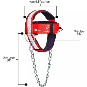 Adjustable Head <b>Harness</b> Neck Trainer with Chain for Weightlifting Power Training Adult Nylon Fitness Equipment Accessory - Product Image 3