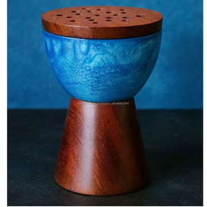 Brûleur d'encens en résine écologique et bambou, durable, fait main, boule dorée religieuse, parfum d'ambiance naturel pour la maison - Product Image 6