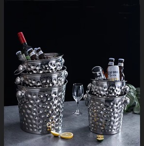 Seau à glace en acier inoxydable très demandé, design moderne et rond, résistant à la rouille, refroidisseur de boissons pour les fêtes - Product Image 5