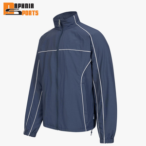 Survêtement unisexe personnalisé streetwear à capuche grande taille hiver imprimé uni en maille polyester imperméable coupe-vent pour homme - Product Image 2