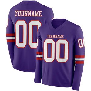 Maillot de football personnalisé pour homme à manches longues, respirant, col en V, avec sangle en T, pour entraînement et match, en Spandex/Polyester, personnalisable avec nom et logo d'équipe - Product Image 1