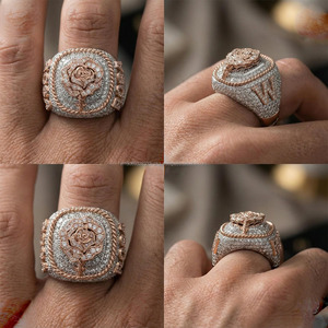 Hip Hop Iced Out <b>Ring</b> for <b>Men</b> Name Letter <b>Ring</b> with Cut Moissanite Luxury 925 Sterling Silver Rhodium Plated Engagement Gift - Product Image 4