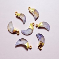 Pendentifs en argent plaqué or avec quartz fumé en forme de croissant de lune, style bohème, pour femmes, à porter au quotidien, bijoux certifiés par une tierce partie