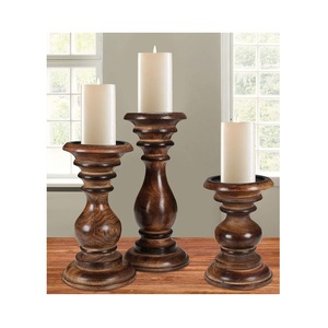 Porte-bougie en bois moderne, élégant et naturel, idéal comme centre de table pour la salle à manger, le salon et les espaces intérieurs stylés. - Product Image 6