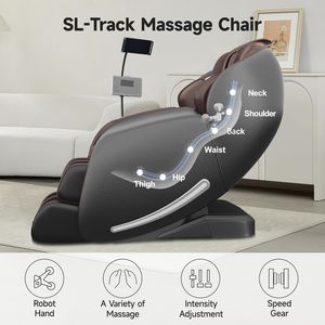 Fauteuil de massage chauffant intelligent AI de luxe à grand écran pour la maison - Relaxation corporelle complète, zéro gravité et massage des jambes - Product Image 3