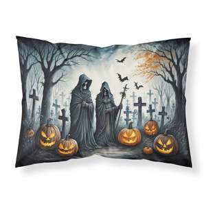Grim Reaper Halloween ilustraciones decorativas funda de almohada ligera súper suave fácil cuidado tamaño estándar - Product Image 1