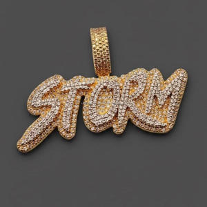 Moissanite Diamond Custom <b>Name</b> Pendant Iced Out Hip Hop Necklace Gold Bling <b>Chain</b> Personalized Jewelry Gift - Product Image 1