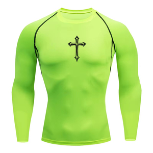 <b>Men</b> Rash Guard Cross Print <b>Compression</b> <b>Shirt</b> <b>for</b> <b>Men</b> Christian Athletic T <b>shirt</b> Tees Tops Gym Workout Running <b>for</b> Swimming Wear - Product Image 6