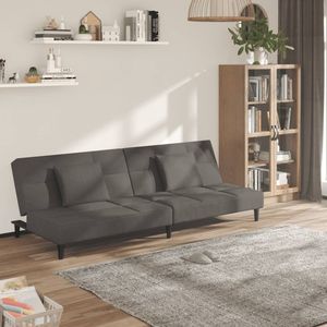 Canapé-lit 2 places en velours gris foncé 100% polyester Matériaux bois et plastique - Product Image 1