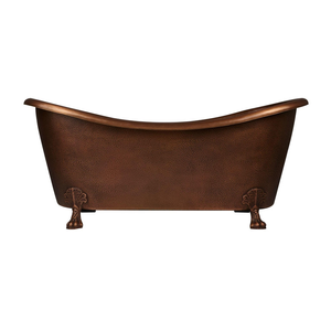 Bañera de lujo independiente de cobre martillado con patas de tigre y doble orificio para hotel, resort, spa, villa y diseño de interiores - Product Image 1