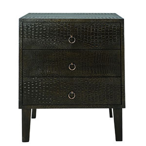 Modern Extendable <b>Foldable</b> Convertible Faux Shagreen Nightstands Storage Cabinet Porch Light Luxury Apartment Bedroom Furniture - Product Image 5