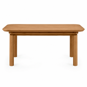 Table à manger moderne en teck massif pour 10 personnes avec rails structurels doubles |   Villa écologique, imperméable, durable, design nordique - Product Image 1