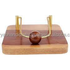 Porte-serviettes en bois naturel fini, fait main, porte-mouchoirs de luxe en bois d'Inde - Product Image 4